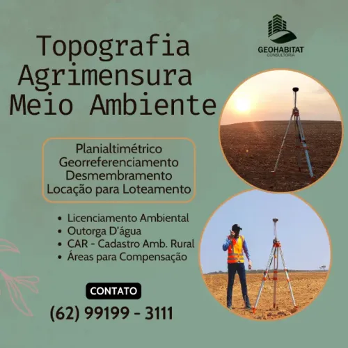 Topografia e Agrimensura  - Georreferenciamento e Desmembramento Rural