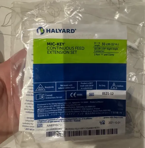 Extensor para sonda MIC-KEY para alimentação via gastrostomia ângulo reto 30CM 2 VIAS