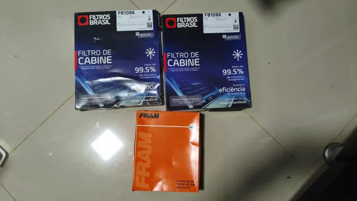 Kit 2 filtros de cabine + 1 filtro de ar Ford Fiesta 2013
