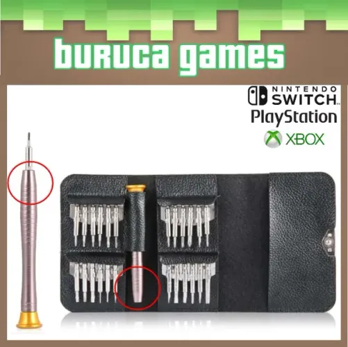 Jogo de chaves 25 em 1 para manutenção de vídeo games, celulares, eletrônicos, relógios...