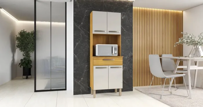 Armário de Cozinha com Espaço para Micro-ondas ou Forno Elétrico - Produto Novo e Embalado