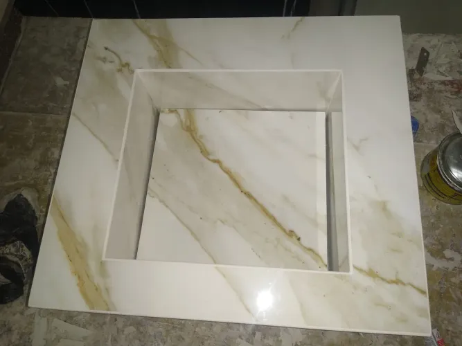 Pia Esculpida em Porcelanato Marmorizado