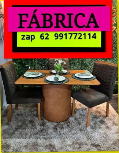 Mesa de Jantar 4 CADEIRAS DIMENSÕES 1.20X90 DIRETO DA FÁBRICA