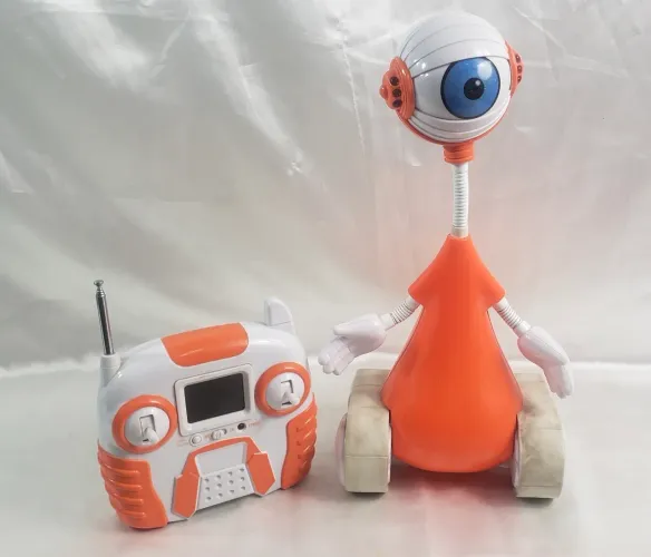 Boneco Robô Big Brother Brasil - laranja controle remoto