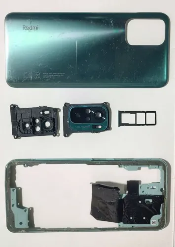 Traseira REDMI Note 10: Tampa + Lente + carcaça + gaveta chip