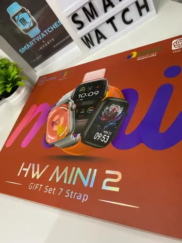 Relógio Inteligente HW Mini 2 - Kit com 7 Pulseiras