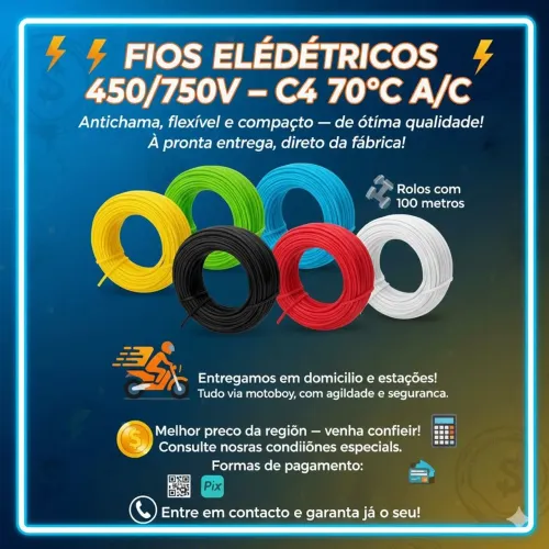 Cabos Elétricos flexível antichamas certificado pelo Inmetro