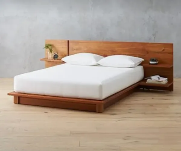 Cama Madeira Maciça Queen com Mesinhas de Cabeceira