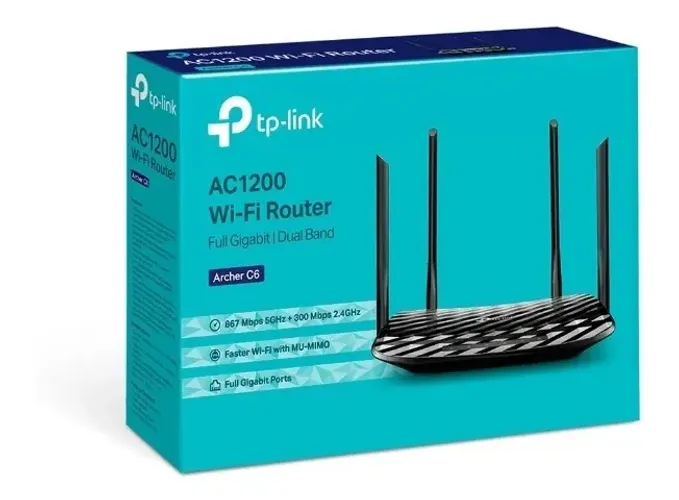 Roteador TP-Link Archer C6 Ac 1200 Sem Fio Mu-MIMO Gigabit Cor Preto