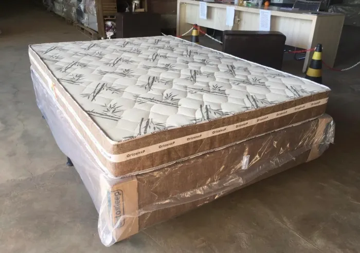 Cama box conjunto base e colchão casal