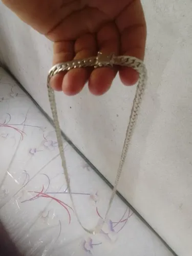 Cordão de prata elo duplo
