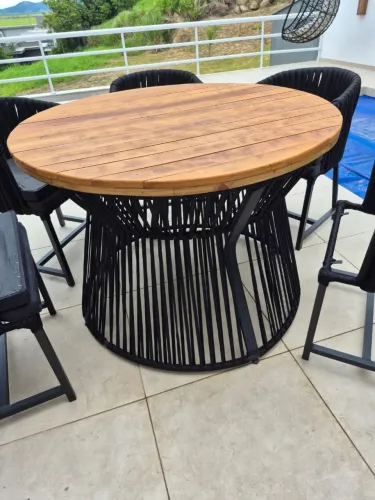Base de mesa de Alumínio e Corda Náutica "apenas a base"