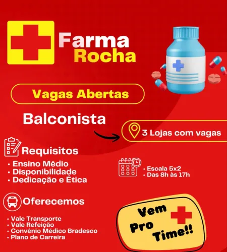 VAGA BALCONISTA FARMÁCIA