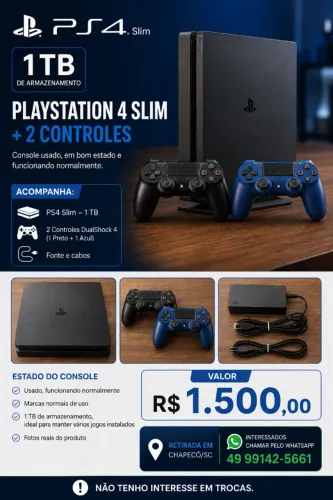 ?Vendo PlayStation 4 Slim com 1 TB