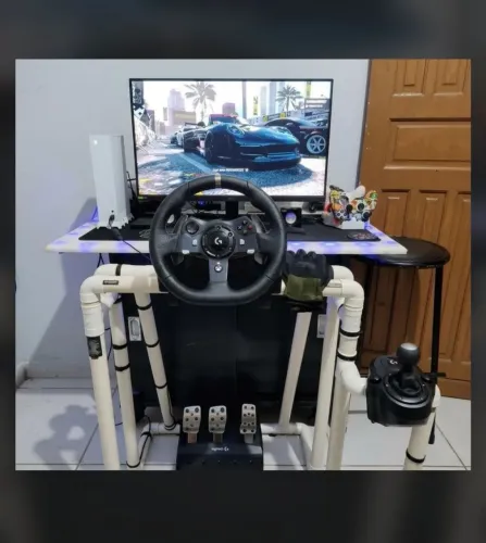 Setup Logitech Completo (Volante, Pedais, Câmbio) + Cockpit em PVC