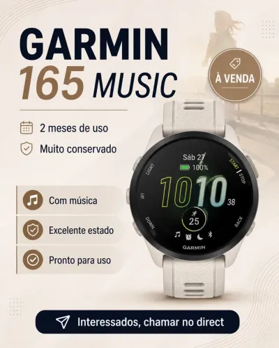 Garmin Forerunner 165 Music - 2 meses de uso - Excelente estado