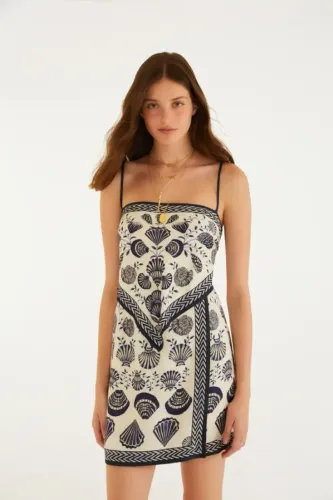 Vestido Curto Estampado Sonho De Concha - Farm Inverno 26