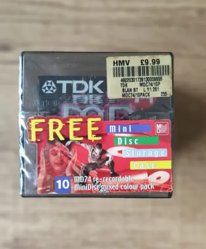 MiniDisc TDK MD74 - Caixa com 10 Unidades Lacrada