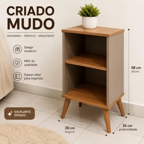 Criado-Mudo em MDF | Excelente Estado | Moderno e Resistente