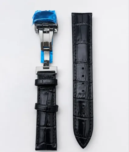 Pulseira Relógio Couro Genuíno 20mm com Fivela Butterfly