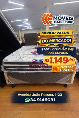 MEGA OFERTA D45! BASE + COLCHÃO 100% ESPUMA COM ENTREGA GRÁTIS POR SÓ R$ 1.149,90! 