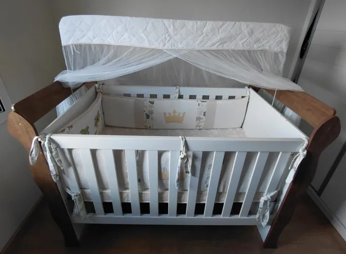 Berço Mini Cama Mirelli Carolina Baby Completo com Colchão e Acessórios<br>