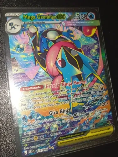 Carta Pokémon Mega Greninja EX Ilustração Rara Especial Original Copag Perfeito Estado NM