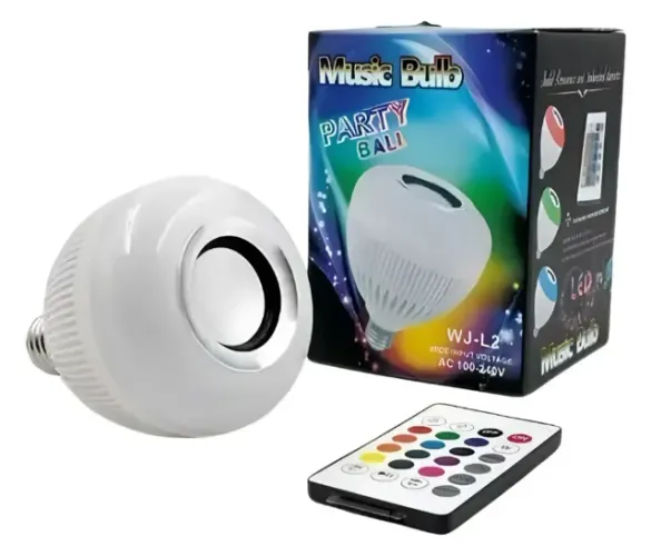 Lâmpada Musical Caixa Som Bluetooth Led Rgb Com Controle