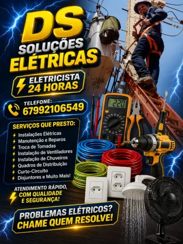 Eletricista residencial predial comercial e rural 24horas