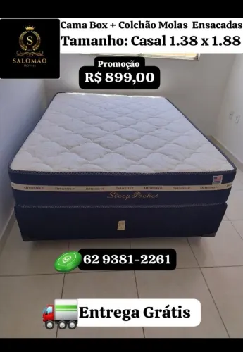 Cama Casal + Colchão Molas ensacadas na Promoção 899,00 Entrega Grátis