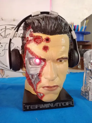Suporte Headset Fones de ouvido ? Arnold T-800 O Exterminador do Futuro.Impressão 3D