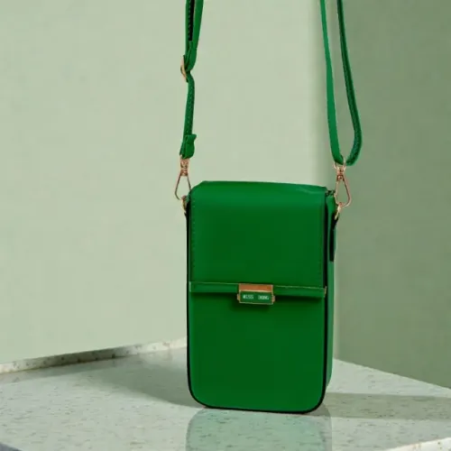 Bolsa Porta Celular, Tiracolo, em Couro, Feminina, Juvenil/Adulta, Miss Dong, Pequena