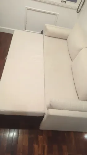 Sofá Cama Lipo Trama Miúda Aveia (2,02m) - Muito bom estado