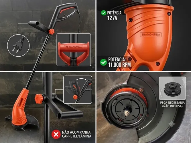 Aparador / Cortador de Grama Tramontina 127V - 11.000 RPM (Excelente Estado)