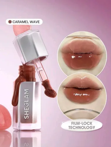 sheglam gloss air lock cor - caramel wave