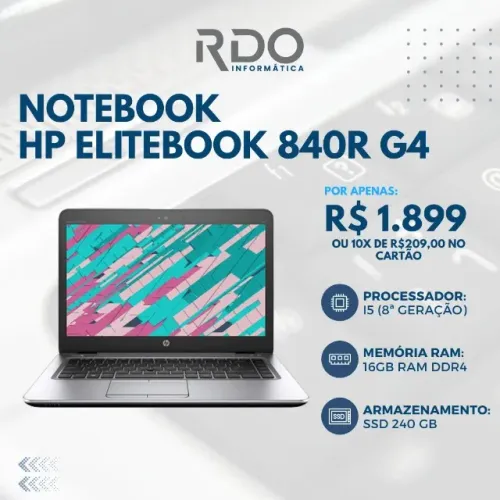 Notebook HP EliteBook 840R G4 Alta Performance para Escritório