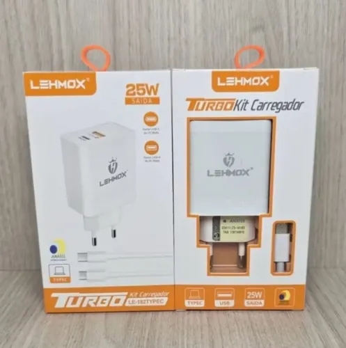 Carregador tipo C e IOS Turbo 25w Lehmox