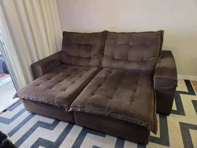 Sofá retrátil e reclinável 3 lugares