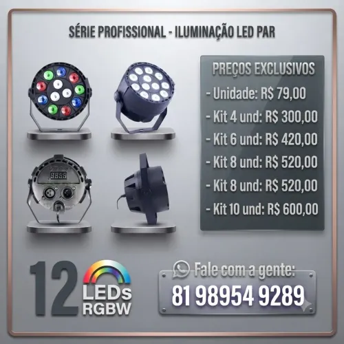 Canhão 18 Leds Rgb Dmx 