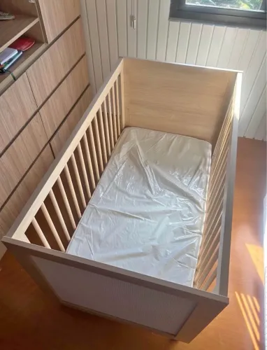 BERÇO HAUS NATURE COM PALHA 3 EM 1 - ALTO PADRÃO