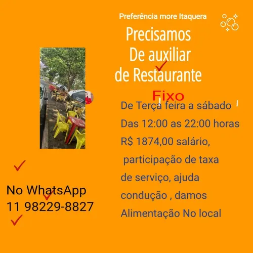 Ajudante de Restaurante Feminina