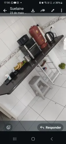 BANCADA em mármore preto, medindo,88 x 60