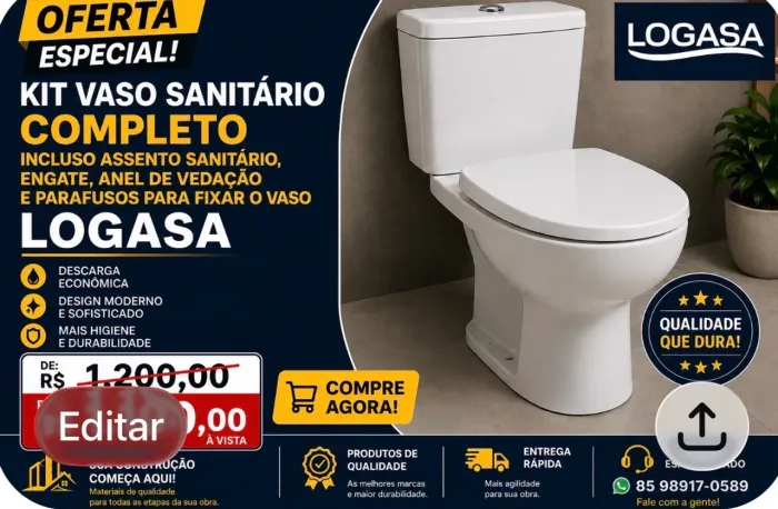 Kit VASO SANITÁRIO LOGASA