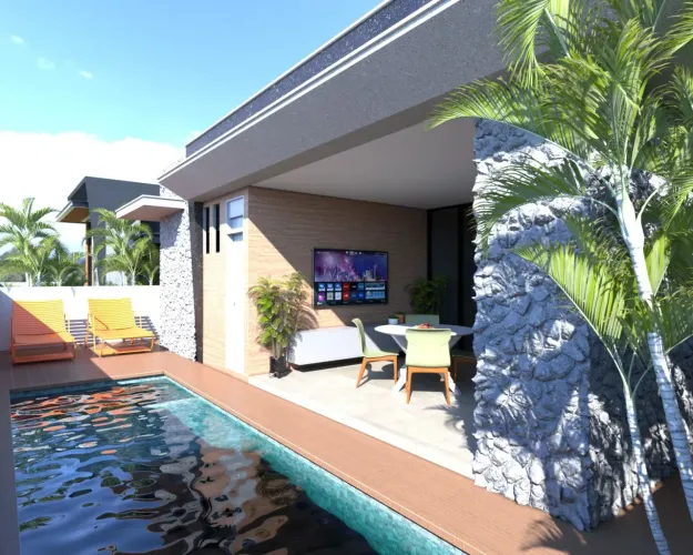 [EM CONSTRUÇÃO] Casa térrea a venda com 360m² de terreno, 4 suítes, 4 vagas de garagem