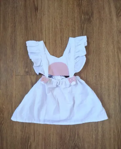 Vestido Bebê Branco Tamanho 12 a 18 meses