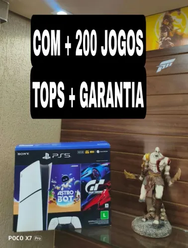 Ps5 slim 1 tb + 200 jogos tops 
