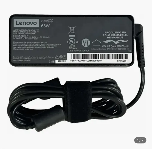 Fonte Lenovo 65w 20v 3.25a Slim Tip - Original