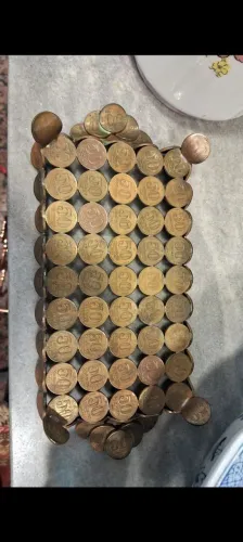 Antiga Bandeja feita de moedas década de 40