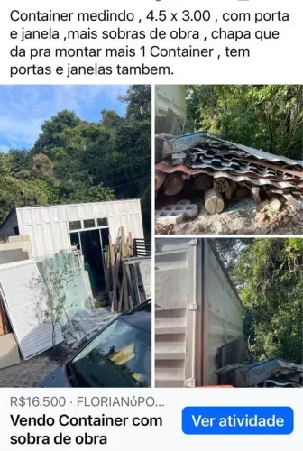 Vendo container e sobras de obra em geral