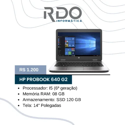 Notebook HP ProBook 640 G2 i5 6ª 8GB SSD 120GB 14? Notebook muito barato! 